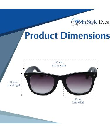 EyeCool Classic Full Reader Glasses - Non-Bifocal Sunglasses Full-Rimmed Black Frame Non-Polarized Lens - 3.0x Magnification for Comfortable Reading - Buy Online on GoSupps.com