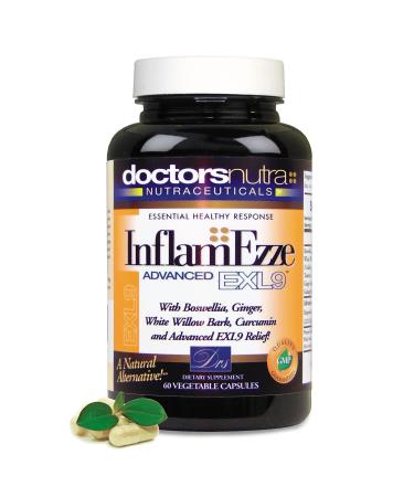 InflamEzze by Doctors Nutra - Day or Night with Turmeric and Curcumin - Gluten-Free 60 Capsules (Packaging May Vary)