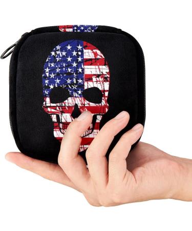 GIAPB Period Bag - Sanitary Napkin Storage & Makeup Pouch Pad Holder - Abstract Skull Color293 - Buy Online on GoSupps.com