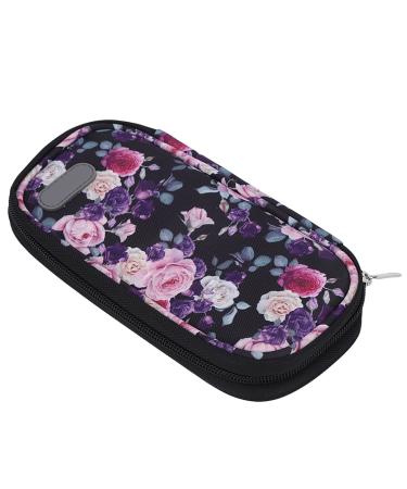 Diabetic Medication Cooler Case Lightweight Multi Layer Zipper Easy to Close Diabetic Medication Cooler Bag for Outdoor(Purple)