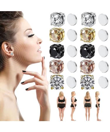 Kyana Lympha-circurl Magnetic Ear Ornament Metiz Lymphvity Magnetherapy Earrings Non Piercing Acupressure Magnetic Earrings Lympha-circurl Magnetic Ear Ornament for Lymphatic Drainage (5Pcs-A)