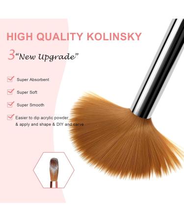 3PCS Kolinsky Acrylic Nail Brushes - Size 8/10/14 Professional Nail Art Brushes for Acrylic Nails - Ideal for Acrylic Powder - Home and Salon Use - B-Color - Buy Online on GoSupps.com