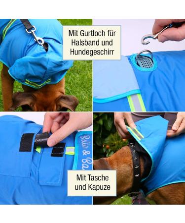 Bella & Balu Waterproof Dog Coat with Hood & Reflectors - XS Gray | Safe & Dry Walks for Your Dog - Buy Online on GoSupps.com