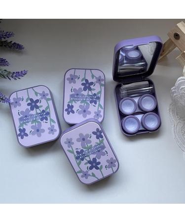 Agoneir Contact Lens Container Travel Set - Portable Storage Box with Tweezers Mirror & Solution - Everyday Use in Violet - 81x60x22mm - Buy Online on GoSupps.com