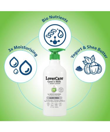 Lovercare Goat Milk Body Lotion for Dry Skin Aloe Vera 27.05oz (800ml) - Pack of 2  - Buy Online on GoSupps.com