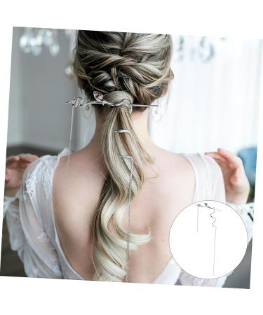 Hairpin Hair Barrettes Hair Pin Hair Clips Chinese Hair Sticks Silver Fringe Silver Hair Accessories Snake Headpiece Chinese Hair Accessories Hair Bun Stick Snake Hair Stick Metal FRCOLOR - Buy Online on GoSupps.com