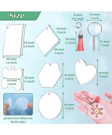 300 PCS Clear Acrylic Keychain Blanks - 6 Shapes | Wholesale DIY Crafts Accessories for Vinyl Resin | Engraveable Key Chains - Buy Online on GoSupps.com