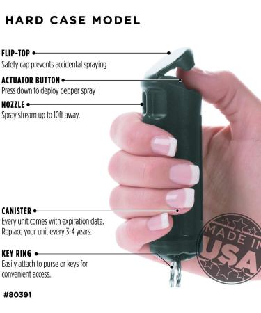 mace Brand Maximum Strength Pepper Spray with KeyGuard Hard Case (Black)  Accurate 10 Powerful Pepper Spray, Flip Top Safety Cap, Leaves UV Dye on Skin  Great for Self-Defense, 11 Gram, (80391) - Buy Online on GoSupps.com