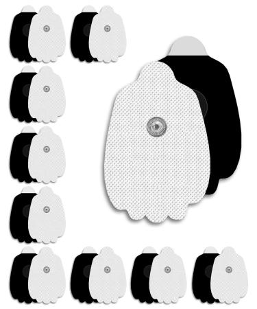20-Pack TENS Unit Replacement Pads Long-Lasting Snap Electrodes for 100 Times of Use per Pad AVCOO Latex-Free TENS Pads Set Compatible with TENS EMS Devices Using 3.5mm Button Lead Wires 01-White