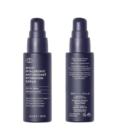 Allies of Skin Multi Hyaluronic Antioxidant Hydration Serum - Niacinamide Vitamin E Anti-Aging Hydration & Brightening (30 ml) - Shop Internationally - Buy Online on GoSupps.com