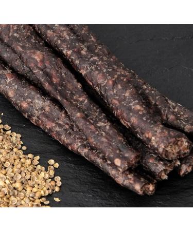 500g Natural Spicy Beef Droewors by The Biltong Company - High Protein & Keto Diet Approved - Buy Online on GoSupps.com