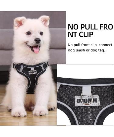 Rennaio No Pull Dog Harness & Leash Set - Adjustable Ultra Breathable Padded Puppy Dishes for Small & Medium Dogs - Black M - Buy Online on GoSupps.com