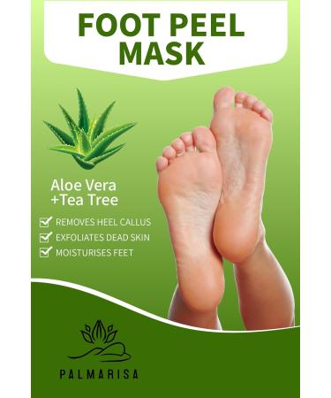 Palmarisa - Foot Peel Mask with Aloe Vera & Tea Tree - 2 Pack Peel off Peeling Socks | Removes Heel Callus | Exfoliates Dead Skin | Treats hard skin | Repairs Cracked Heels | Moisturises Feet - Buy Online on GoSupps.com
