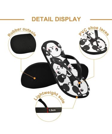 Mnsruu Cute Panda Flip Flops - Pink Medium | Stylish & Comfortable Women's Footwear for Summer - Buy Online on GoSupps.com