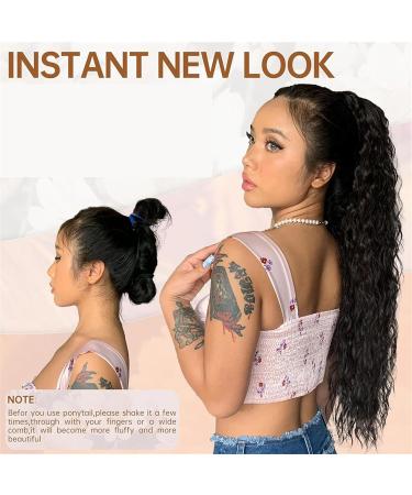 Ponytail Extension 30 Inch Extra Long Drawstring Wavy Curly Ponytails Black Brown Synthetic Fiber Fake Hair piece for Women Ponytail Extension Ponytail Hair Extension(PT139-232) 30Inches PT139-232 - Buy Online on GoSupps.com