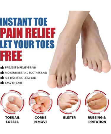 10PCs Silicone Toe Protection Caps - Pain Relief for Ingrown Toenails Blisters & Corns - Breathable Gel Toe Protectors for Large Toes - Buy Online on GoSupps.com