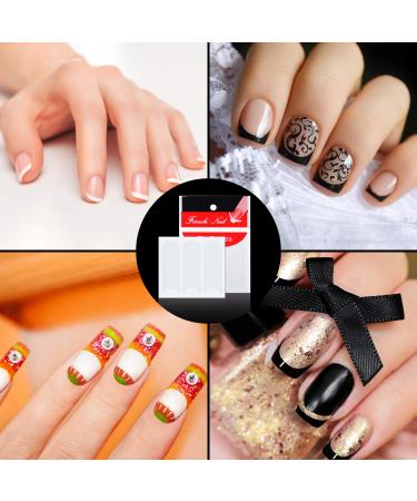 1200 pcs Self-Adhesive French Manicure Nail Sticker Set - White Half-Moon Shaped Decals for Nail Design (25 Sheets) - Buy Online on GoSupps.com