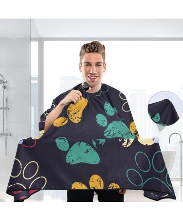 Waterproof Barber Cape - Blue Cat's Paw & Cheetah Haircut Bib for Men & Women | Unisex Hair Cutting Cape - Buy Online on GoSupps.com