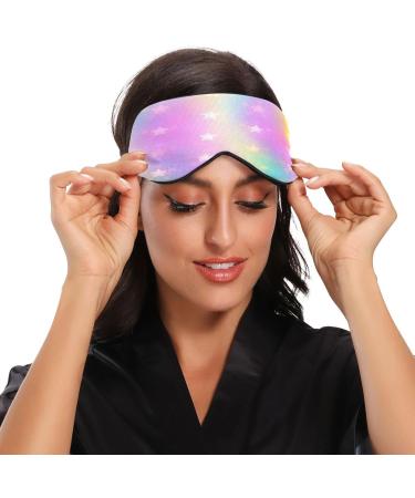 Sleep Mask - Light Blocking Abstract Rainbow Glitter Stars | Adjustable Soft Eye Cover for Travel & Naps | Men & Women - Buy Online on GoSupps.com