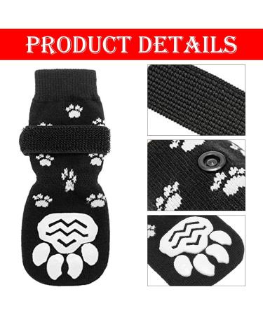 BEHAHAI Anti Slip Dog Socks - 2 Pairs, Pet Paw Protector for Traction Control on Hardwood Floors - Black (Size M) - Buy Online on GoSupps.com