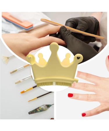 Nail Dust Brush Silicone Finger Nail Separators for Manicure Finger Separator Nail Dusting Brush Nail Gel Polish Pen Brush Stand for Nail Salon Yellow - Buy Online on GoSupps.com