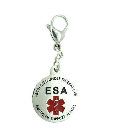 Yippo Accessories ESA Emotional Support Animal Stainless Steel Dog Cat Pet ID Tag