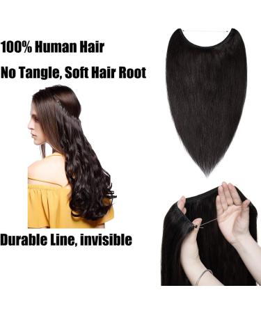 22" One Piece Wire in Human Hair Extensions #1B Natural Black (75g) - Buy Online on GoSupps.com