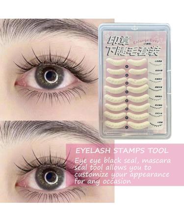 Eyelash Stamp Lower Lash Mascara Stamp Bottom Eyelash Makeup Applicator Eyelash Tool Convenient Long-Lasting Safe Lash Stamp Effort-Saving Quick Eyelash Stamp for Eye-Catching Makeup Set of 8 + Eyeliner Cushion Stamp - Buy Online on GoSupps.com