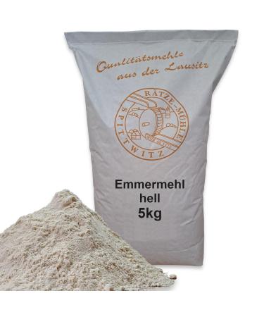 M hlen Emmer flour light 5kg fresh from the R tze mill in the best quality 100% regional and natural 5 kg (1 pack)