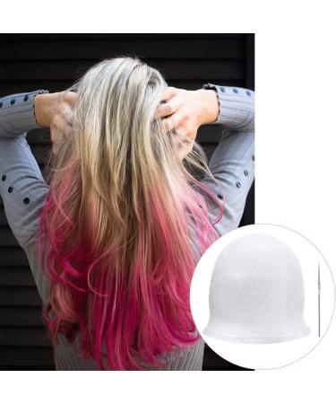 Silicone Highlight Cap for Women - Reusable Salon Dyeing Cap with Hooks (White) - Buy Online on GoSupps.com