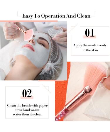 12 Pcs Glitter Quicksand Handle Fan Brushes for Facial Masks - Soft Cosmetic Applicators with Pouch Case (Pink) - Buy Online on GoSupps.com