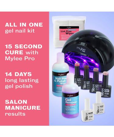 Mylee Complete Gel Nail Polish Kit with LED Lamp - 4 MyGEL Colours, Top & Base Coat, Gel Remover - Black Lamp - Buy Online on GoSupps.com