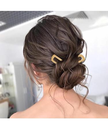 2Pcs Gold U-Shaped Hair Pins Set - Stylish & Durable Vintage Hair Sticks for Elegant Hairstyles - Secure & Easy to Use - Ideal for Fine or Thick Hair - Buy Online on GoSupps.com