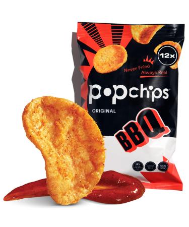 Popchips Potato Chips Barbeque BBQ Gluten Free Single Serve 0.8 oz Bags  (Pack of 12)