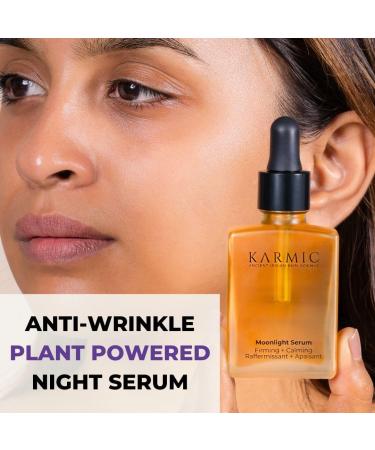 Karmic Skin Anti Ageing Face Serum: Bakuchiol + Vitamin C | Wrinkles Dark Spots Hyperpigmentation Night Treatment | Best Natural Retinol | Hydrating Collagen Boosting Facial Oil | Dark Spot Remover - Buy Online on GoSupps.com