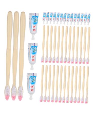 Clispeed 100th disposable toothbrush travel toothbrush kit hotel toothbrush toothpaste for guests extra individual toothbrush homeless care bags travel toothpaste mini travel plastic (1 Pack) sorted color