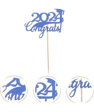 Zerodeko 15pcs 2024 Graduation Cupcake Toppers: Glitter Class of 2024 Cupcake Toppers Grad Cap Food Appetizer Cupcake Picks Graduation Party Decorations - Buy Online on GoSupps.com