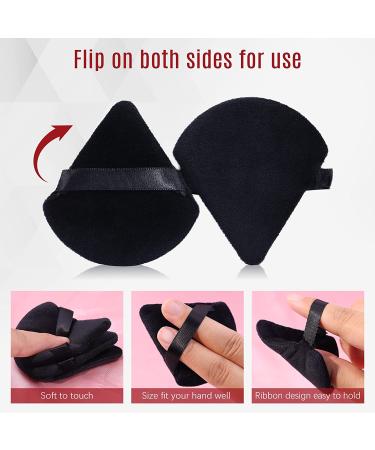 Foonbe Triangle Makeup Powder Puff - Soft Plush Body & Face Setting Puff (Black) - Buy Online on GoSupps.com