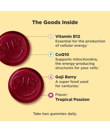 OLLY Constipation Relief 30ct Energy Gummy 60ct - Rhubarb Prunes Amla Berry B12 CoQ10 Goji Tropical - Buy Online on GoSupps.com