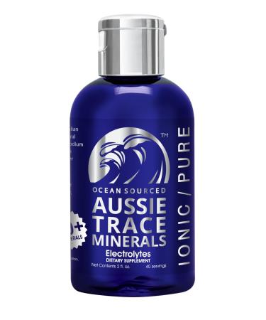 Aussie Trace Minerals - Magnesium Rich Low Sodium Complete Electrolyte Drops for Hydration Energy & Recovery - 2oz / 60ml Liquid Supplement - Vegan Keto Friendly