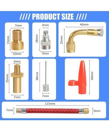Yizhet Bicycle Valve Adapter Set - 12PCs French Schrader Presta Valve Extenders & Sealing Rings for Air Pumps - Buy Online on GoSupps.com