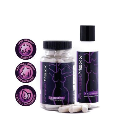 Breast Maxx Breast Enhancement Kit for Men and Women - Breast Enhancement Pills - Natural Breast Cream