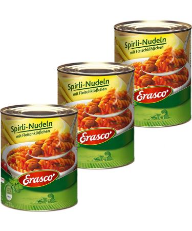 n.v. Erasco Spirli Pack of 3 pasta with meatballs in tomato sauce 800 g