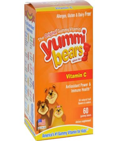 Hero Nutritional Products Yummi Bears Vitamin C Natural Strawberry Orange and Pineapple Flavors 60 Yummi Bears