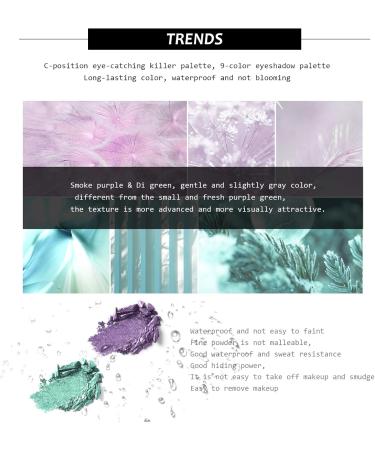 Mimore Eyeshadow Palette Long Lasting Shimmer Eyeshadow 9 Colors Shimmer Matte Makeup Palette Waterproof Mineral Glitter Powder (03-LILAC) - Buy Online on GoSupps.com