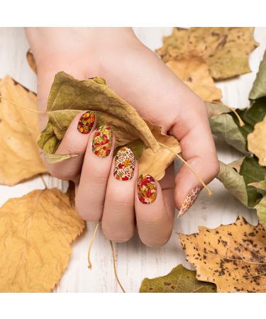 TailaiMei Fall Nail Wraps Stickers - Autumn Self-Adhesive Polish Strips for Thanksgiving Day - Leaves Style Design - 12 Sheets with 2 Nail Files - Buy Online on GoSupps.com