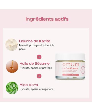 OMUM - La Confidente - Cr me de massage femme enceinte & b b - Texture ultra-riche chantilly odeur d licate de vanille - Id al massage du ventre - Compatible grossesse & allaitement - Vegan - 50 ml - Buy Online on GoSupps.com