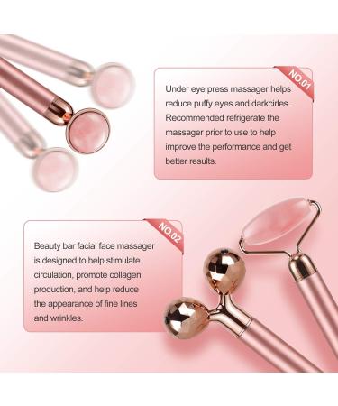 4-in-1 Rose Quartz Face Massager & Gua Sha Set | Electric Eye Roller for Glowing Skin - Perfect Skin Care Tool for Women - Buy Online on GoSupps.com