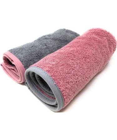 Homelevel 2x Terry Hair Turban Set - 100% Cotton Quick-Drying Head Towel - Stylish Gray & Old Pink Hair Towels for Effortless Drying - Buy Online on GoSupps.com