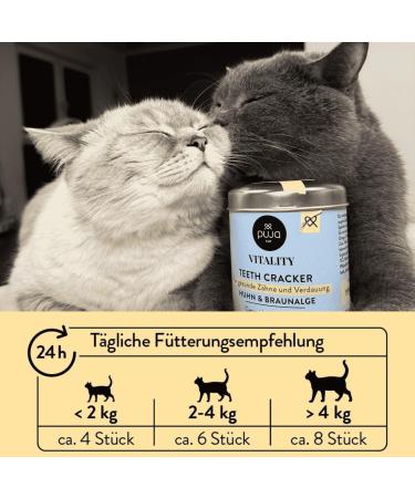 Puja Cat Snack - 100% Natural Dental Treats for Cats | Fresh Breath Healthy Teeth & Digestion | Chicken & Brown Algae | 150g Monthly Ration - Buy Online on GoSupps.com